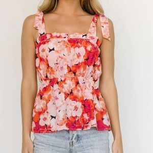Napa Tie Strap Peplum Tank